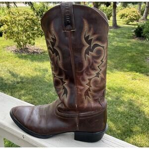Justin 2551 Men's Stampede Western / Cowboy Boots with Round Toe Brown Size 10 D